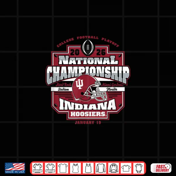 Design Indiana Hoosiers CFP National Championship 2026 Icon Black Shirt