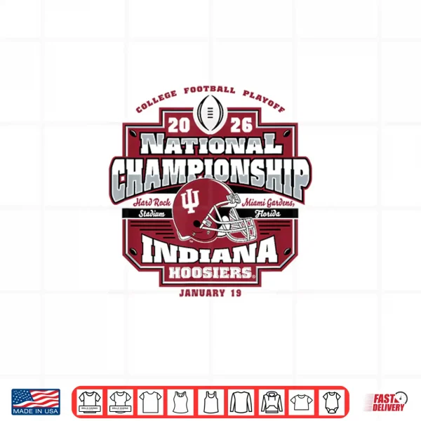 Design Indiana Hoosiers CFP National Championship 2026 Icon White Shirt
