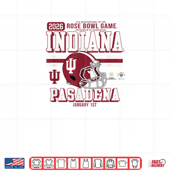 Design Indiana Hoosiers Rose Bowl 2025 2026 CFP Quarterfinal Gray Shirt