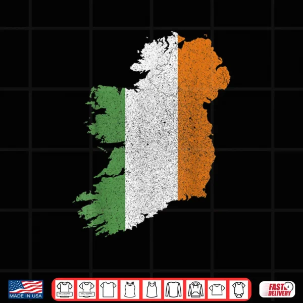 Irish Flag and Map of Ireland St. Patrick's Day Shirt 4 Design Irish Flag and Map of Ireland St. Patricks Day Shirt