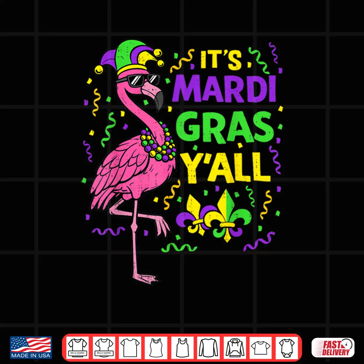 Its Mardi Gras Yall Flamingo Carnival Festival Shirt Its Mardi Gras Yall Flamingo Carnival Festival Shirt