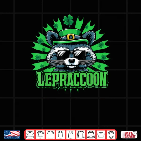 Design Lepraccoon Irish Fairy Folk Funny Raccoon St Patricks Day Shirt