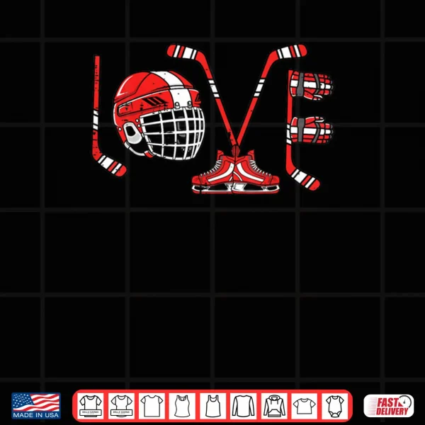 Design Love Ice Hockey Items Valentines Day Shirt