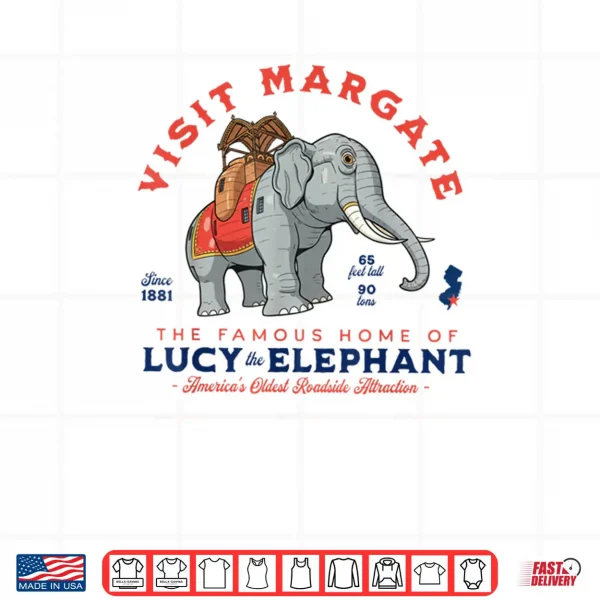 Lucy The Elephant Visit Margate NJ Landmark Retro Shirt 4 Design Lucy The Elephant Visit Margate NJ Landmark Retro Shirt