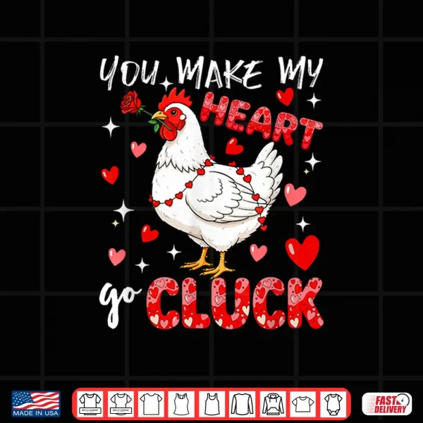 Design Make Heart Go Valentines Day Cute Chicken Sound Floral Rose Shirt