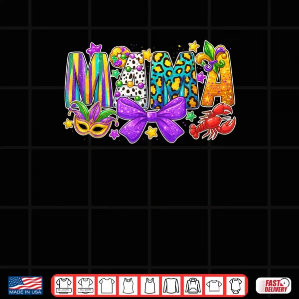 Design Mama Coquette Bow Fat Tuesday Louisiana Mardi Gras Shirt