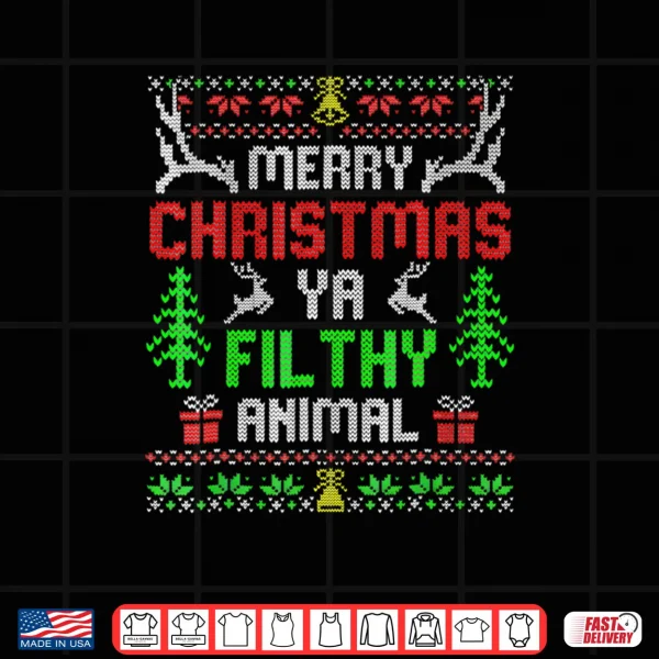 Design Merry Christmas Animal Filthy Ya Xmas Family Pajama Shirt