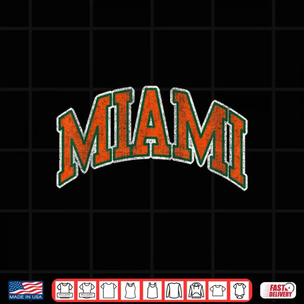 Design Miami Florida FL Vintage Athletic Sports Souvenir Men Women Shirt