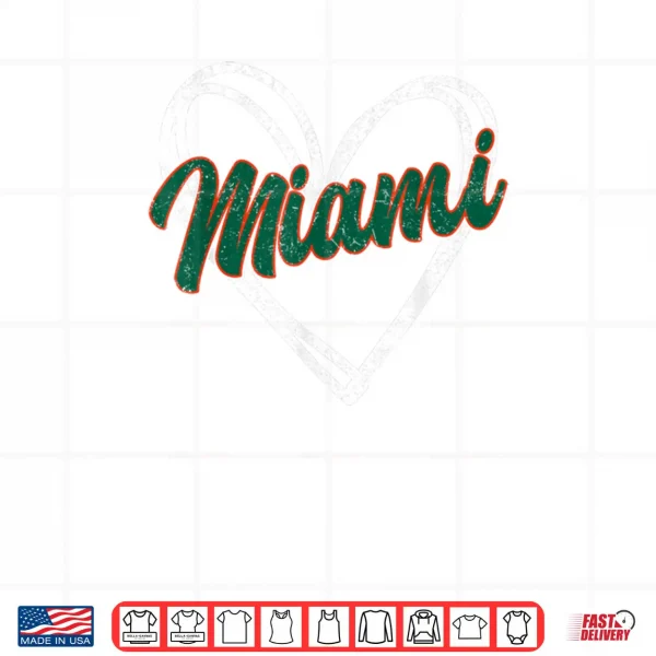 Design Miami Heart Vintage Men Women Kid Shirt