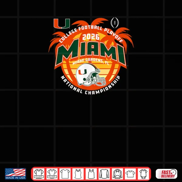 Design Miami Hurricanes National Championship CFP 2026 Black Shirt