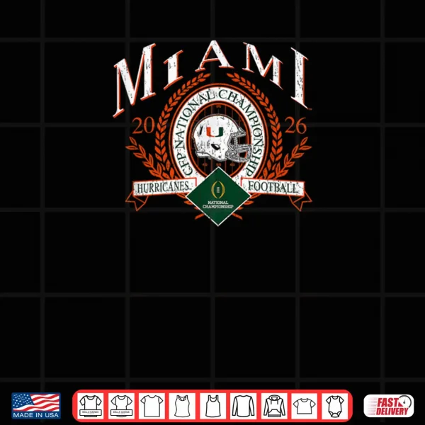 Design Miami Hurricanes National Championship CFP 2026 Retro Black Shirt