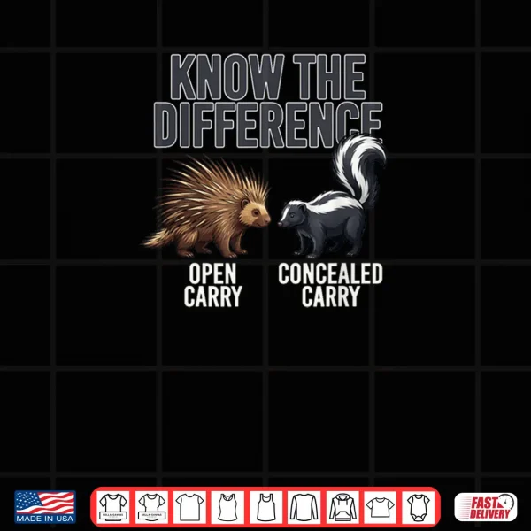 Open vs Concealed Carry Know The Difference Porcupine Skunk Shirt 4 Design Open vs Concealed Carry Know The Difference Porcupine Skunk Shirt