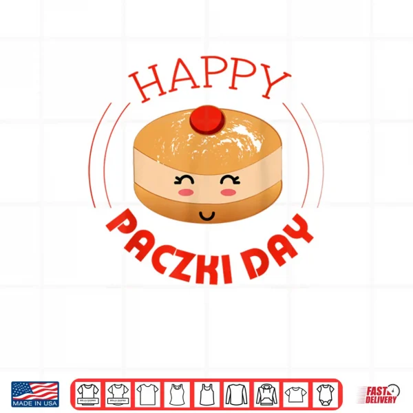 Design Paczki Day Kawaii Polish American Pride Cute Shirt