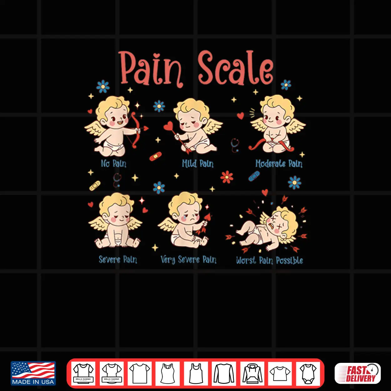 Pain Scale Cupid Nurse Trauma Nurse ICU Nurse Valentine Day Shirt Pain Scale Cupid Nurse Trauma Nurse ICU Nurse Valentine Day Shirt