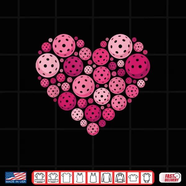 Design Pickleball Heart Valentines Day Pickleball Lover Women Girl Shirt