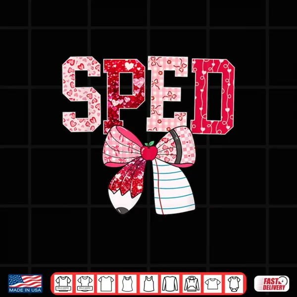 Design SPED Teacher Valentine Heart Special Education Design Shirt