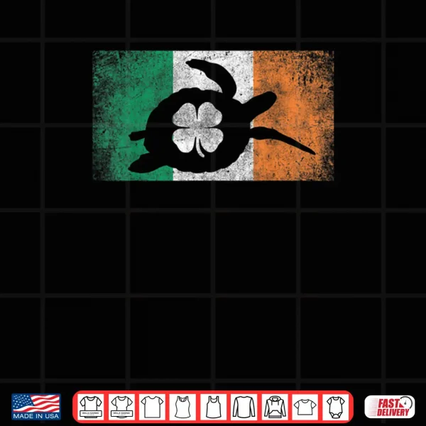 Design Sea Turtle St. Patricks Day Irish Flag Ireland Saint Paddys Shirt