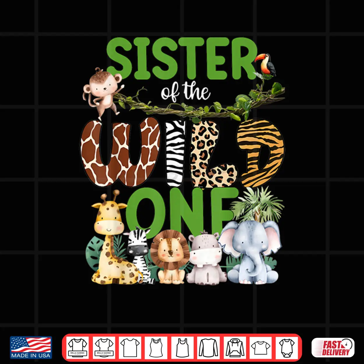 Sister of The Wild One Safari Jungle 1St Birthday Kids Shirt Sister of The Wild One Safari Jungle 1St Birthday Kids Shirt