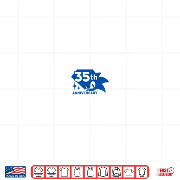 Design Sonic The Hedgehog 35th Anniversary Emerald Rings Shirt