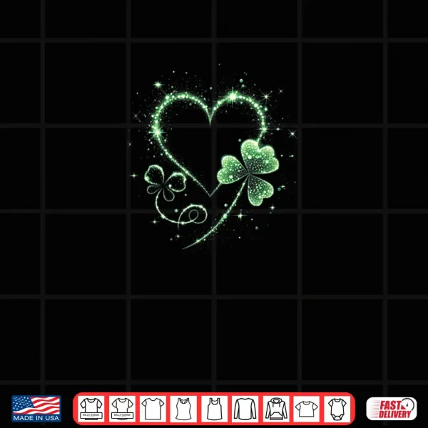 Design St Patricks Day Shamrock Irish Heart St Paddys for Women Shirt
