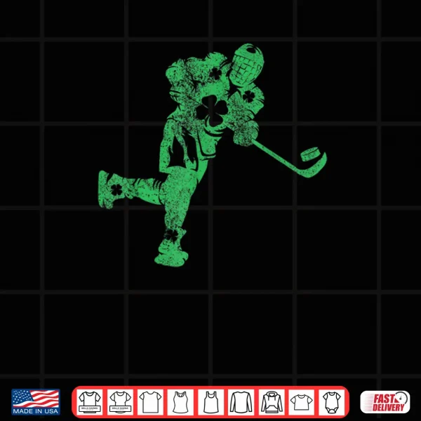 Design St. Patricks Day Hockey Irish Boys Saint Paddys Shamrock Shirt