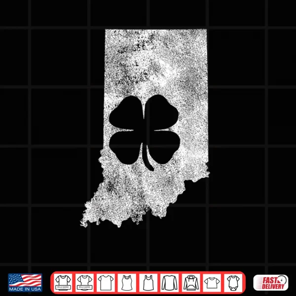 Design St. Patricks Day IN Indiana Shamrock Irish Saint Paddys Shirt