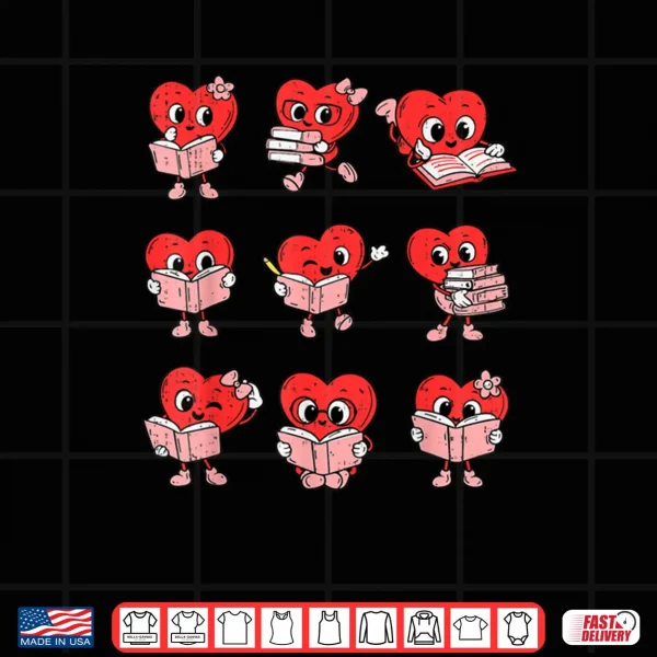 Teacher Valentines Day Reading Book Lover Bookworm Library Shirt 4 Design Teacher Valentines Day Reading Book Lover Bookworm Library Shirt