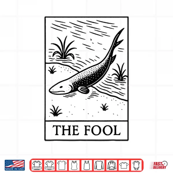 Design The Fool Fish Card Esoteric Linework Vintage Shirt
