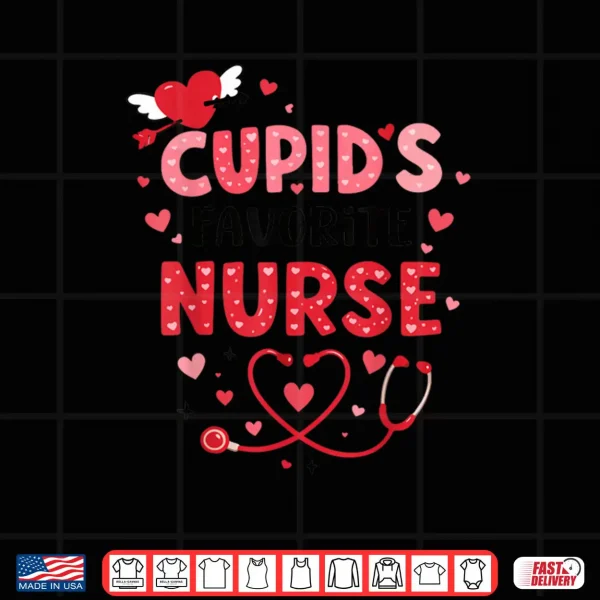 Valentine Cupid’s Favorite Nurse ER Heart Girl Women Men Shirt 4 Design Valentine Cupids Favorite Nurse ER Heart Girl Women Men Shirt