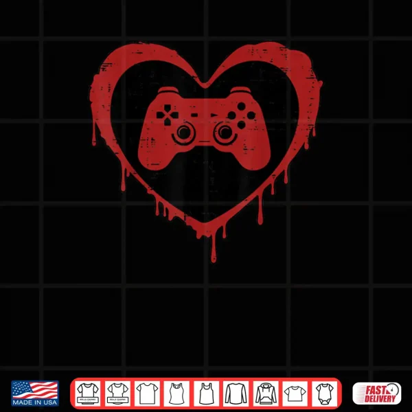 Design Valentines Day Gaming Heart Valentine Gamer Shirt