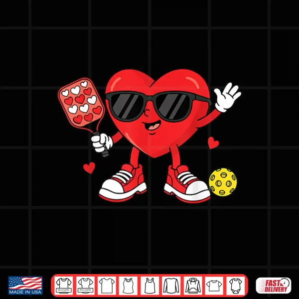 Design Valentines Day Pickleball Heart Player Women Girls Shirt