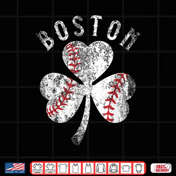 Design Vintage Boston St Patricks Day Irish Shamrock Shirt