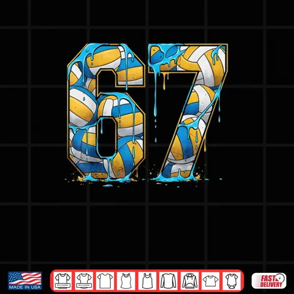 Design Volleyball 67 Six Seven Sport Funny Gen Alpha Z Meme Drip Shirt