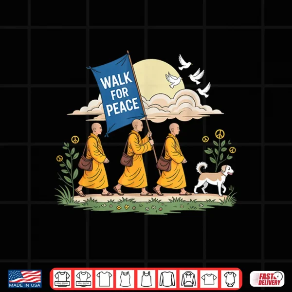 Design Walk for Peace Aloka Buddhist Monks Journey Shirt