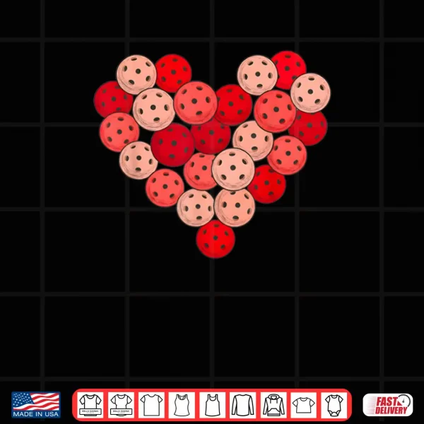 Design Women Pickleball Valentines Day Heart Love Pickleball Player Shirt