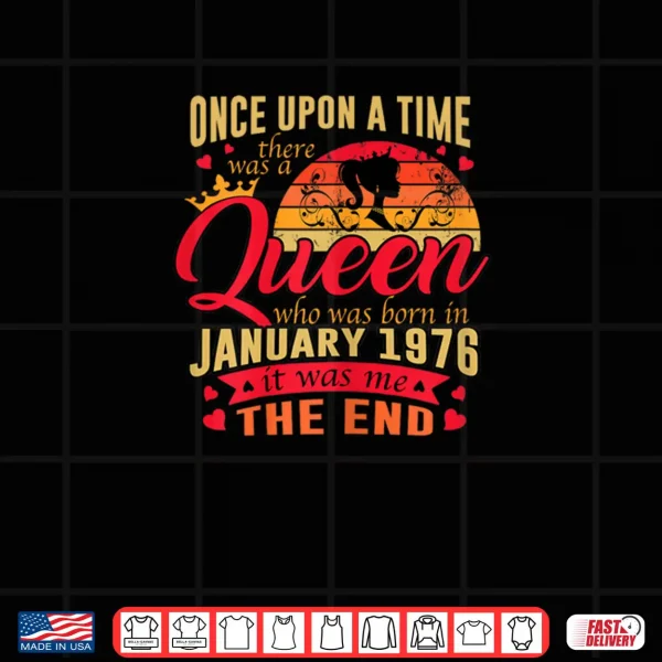 Womens 50th Birthday Gift A Queen Born in January 1976 50 Yrs Old Shirt 4 Design Womens 50th Birthday Gift A Queen Born in January 1976 50 Yrs Old Shirt