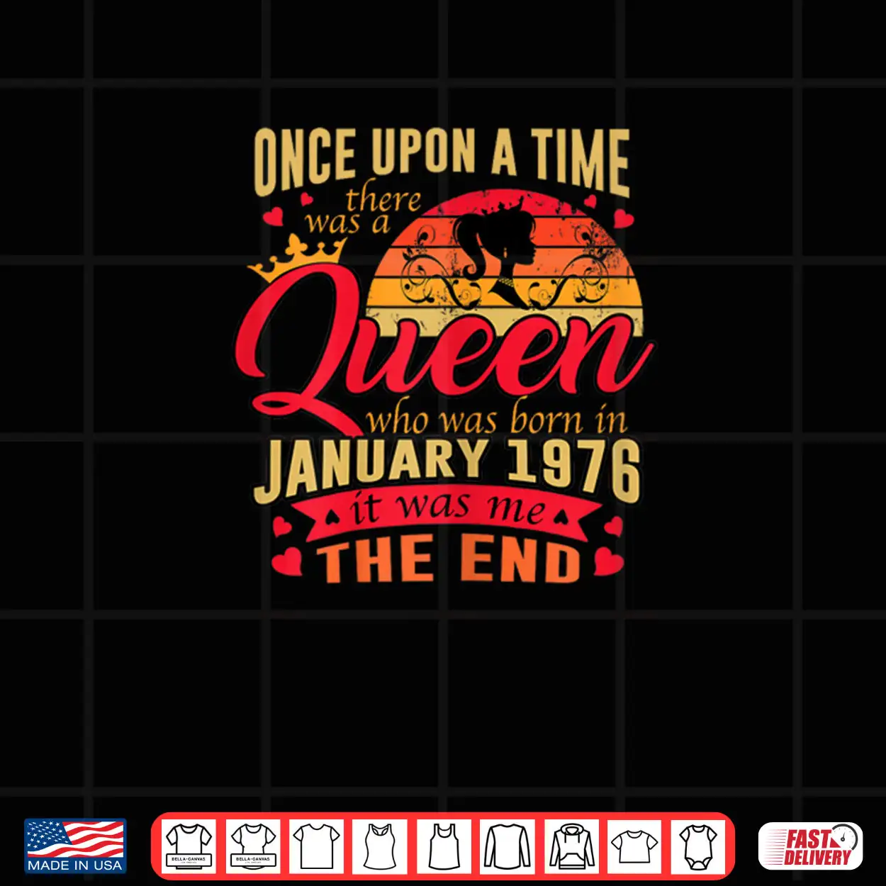 Womens 50th Birthday Gift A Queen Born in January 1976 50 Yrs Old Shirt Womens 50th Birthday Gift A Queen Born in January 1976 50 Yrs Old Shirt