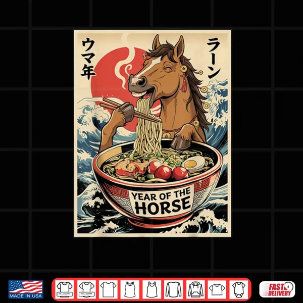 Design Zodiac Chinese New Year of The Horse 2026 Ramen Shirt