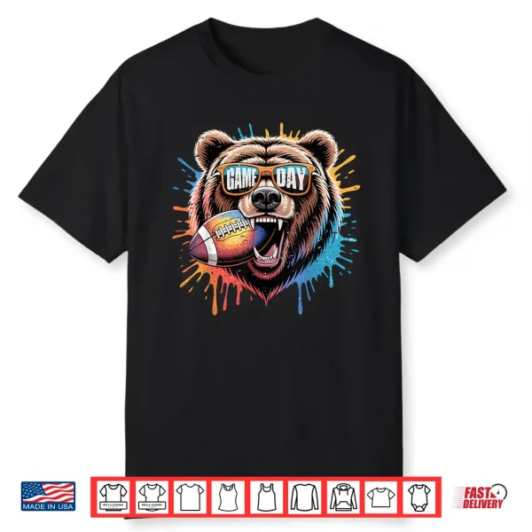 Funny Football Bear Game Day Vintage Shirt Fans Tees Shirt