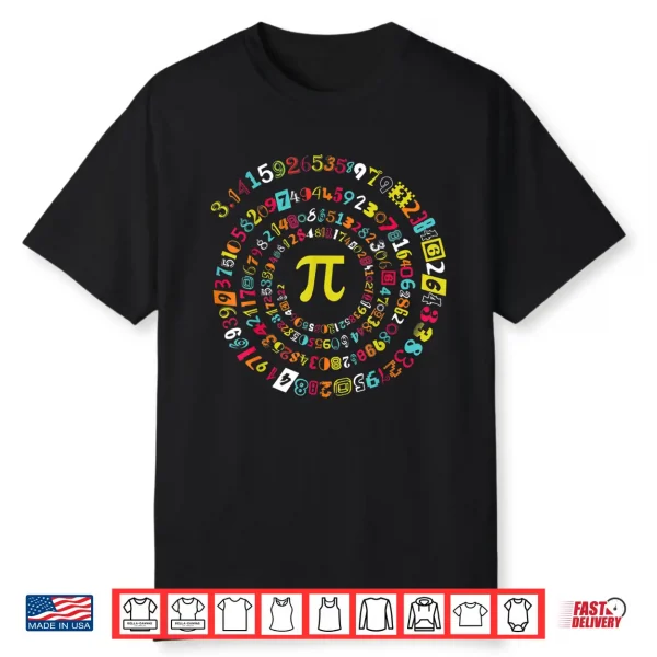 Funny Pi Day Shirt Spiral Pi Math Tee for Pi Day 3.14 Shirt