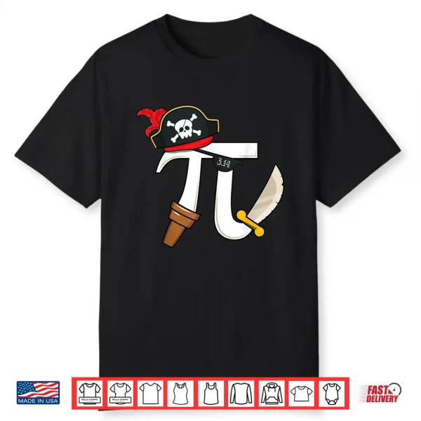 Funny Pi Rate Pirate Pi Day Boys Girls Science Math Teacher Shirt