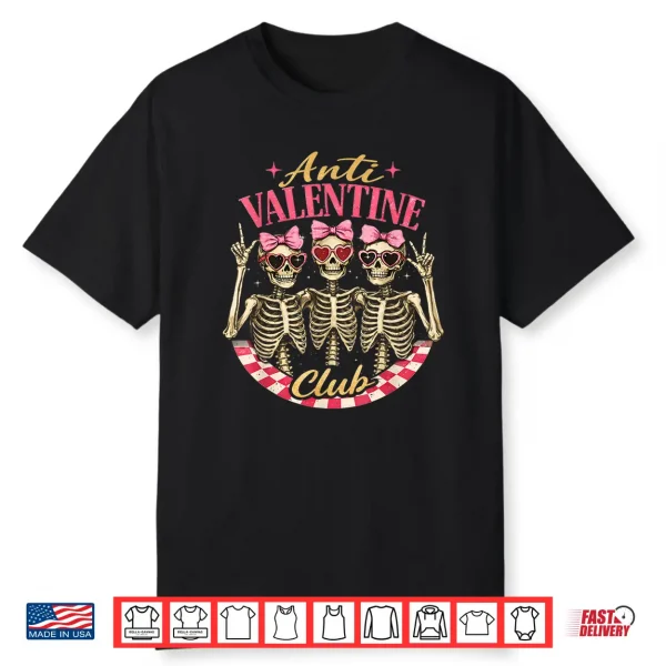 Funny Valentine’s Day Friends Anti Valentine Club Shirt