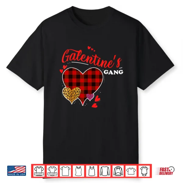Galentines Gang Happy Galentine Day Funny Valentine Leopard Shirt