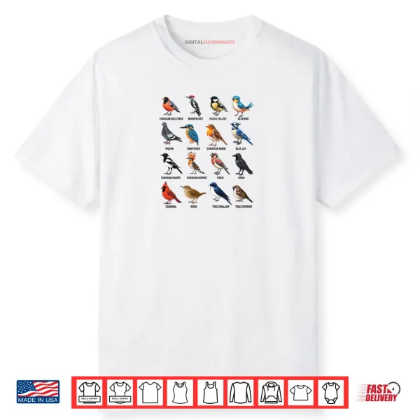 Garden Birds Ornithology Nature Educational Shirt