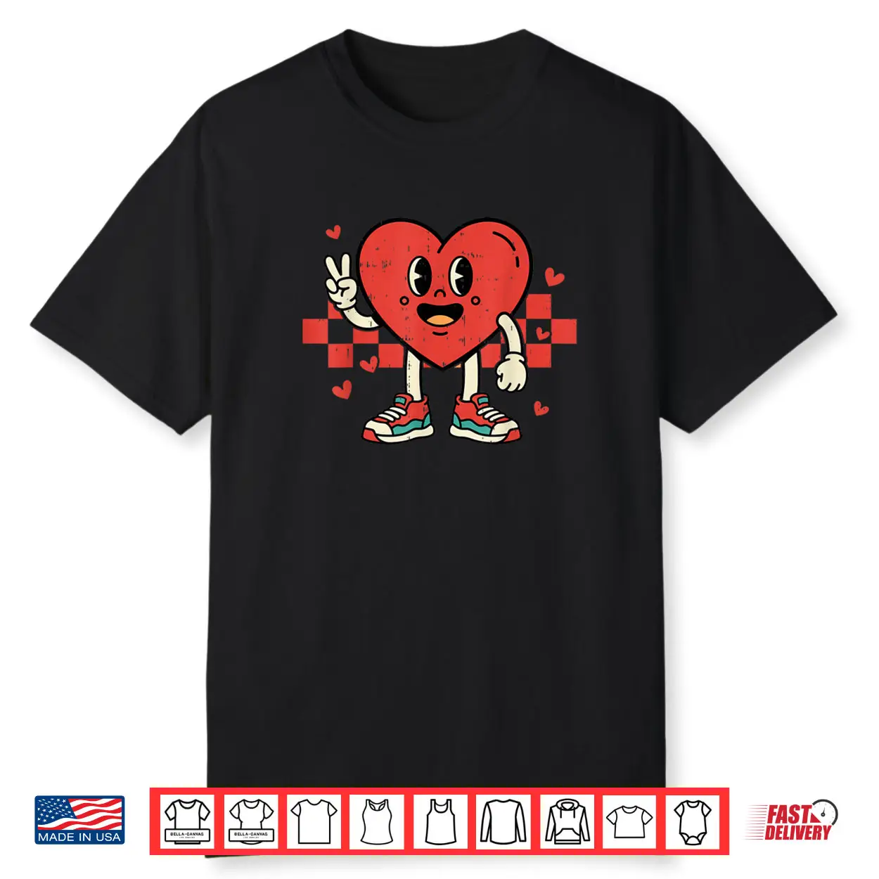 Groovy Heart Peace Hand Valentines Day Shirt Groovy Heart Peace Hand Valentines Day Shirt