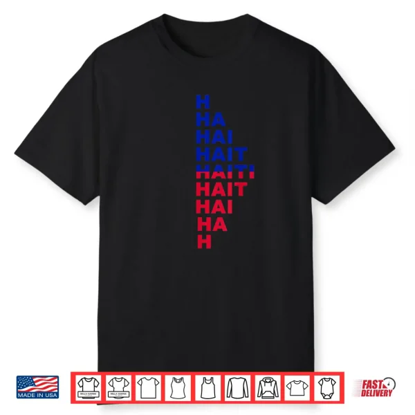 Haiti Patriotic Vertical Letter Design Mayo Shirt