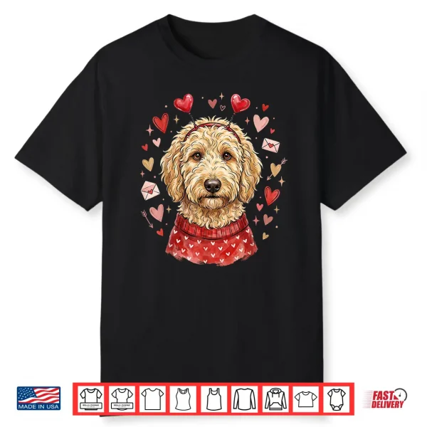 Heart Golden Doodle Love Dog Valentine Goldendoodle Shirt