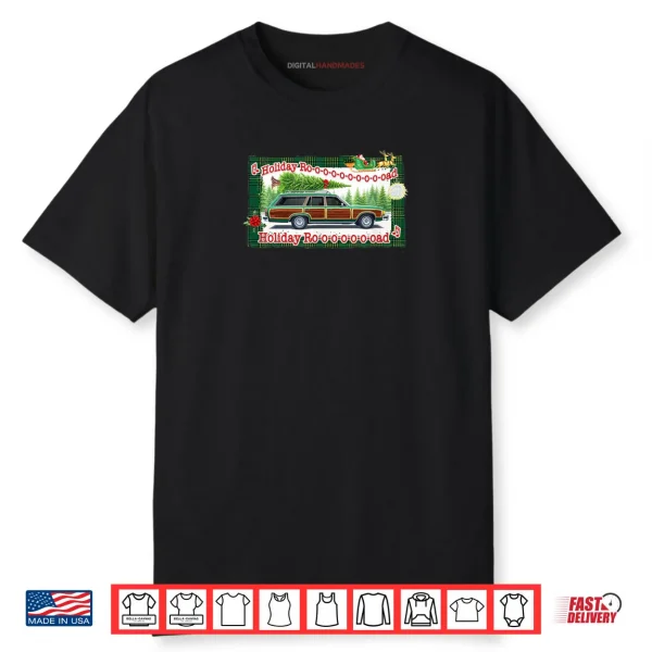 Holiday Road Retro Christmas Tree Station Wagon Shirt