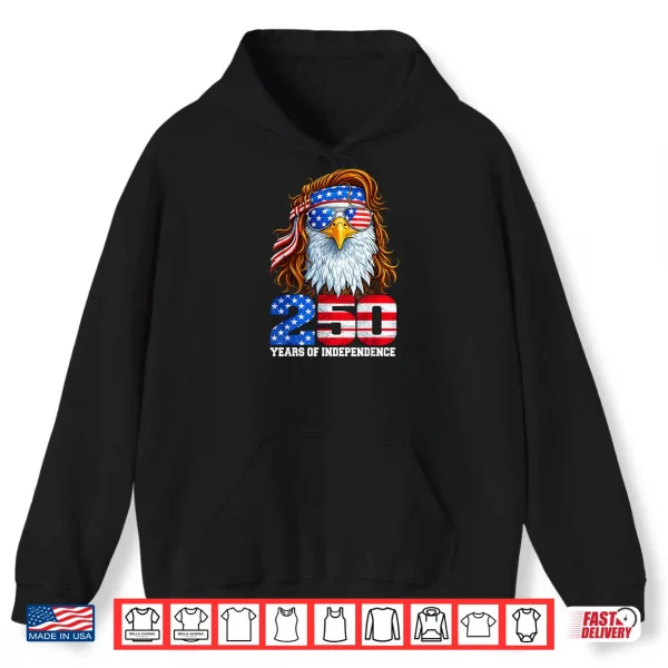 Hoodie 4th July American Flag Eagle Vintage 250 Years 1776 2026 Shirt