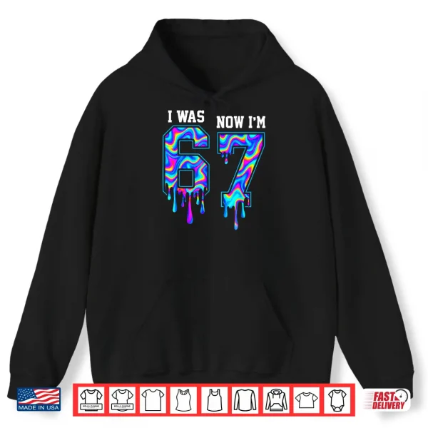 Hoodie Blue Checkered I was 6 Now Im 7 Birthday Boy Bday Kids Shirt